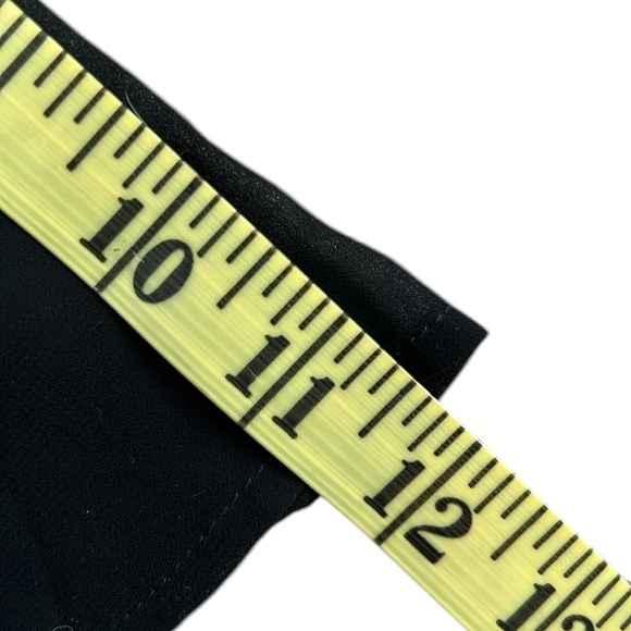 BCBG Gen Semi-Sheer Black Pleated Short Sleeve Top Blouse Moto Boho Medium - Picture 12 of 12